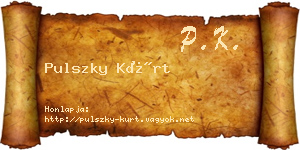 Pulszky Kürt névjegykártya
